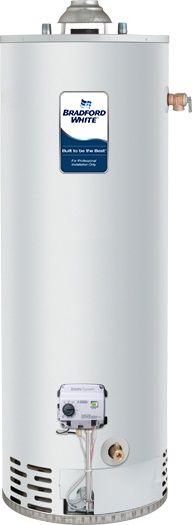 Bradford White® RG240S6X Defender Safety System 40 Gal Gas Water Heater - 38,000 Btu/H, Low Nox, 51.75 In H