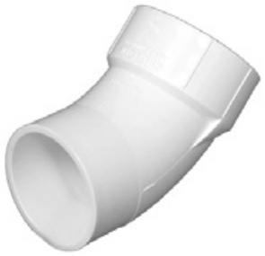 PVC DWV Street Elbow - 3 in, 45 Degree, Schedule 40