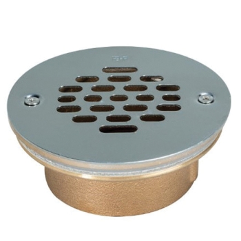 AB&A™ 67037 Shower Drain, For Pipe Size: 2 in, Caulk Outlet Connection, Bronze Body, Stainless Steel Grate, Round