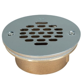 AB&A™ 67177 Shower Drain, For Pipe Size: 2 in, Caulk Outlet Connection, Bronze Body, Stainless Steel Grate, Round