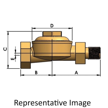 Barnes & Jones® 134S Straight Thermostatic Steam Trap, 3/4 in, Brass, MNPT x FNPT Connection Type, 2-7/8 in Height