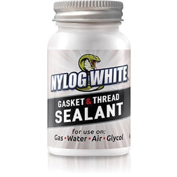 Big Blu Nylog White RT202W Gasket and Thread Sealant, 4 oz Net Content, Brush Top Container, Translucent White