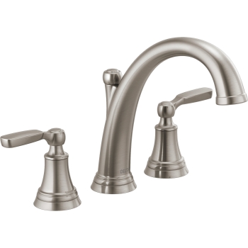 DELTA® T2732-SS Roman Tub Trim, 3 Holes, 1.75 gpm Flow Rate, Stainless, 8-7/8 in Spout Reach, 6-9/16 in Spout Height