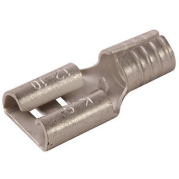 Devco 60251 Non-Insulated Terminal, 12 to 10 AWG Wire, Female Slip-On Electrical Connection, Brass Conductor, 1/4 in Tab