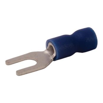 Devco 6227LX Spade Terminal, 16 to 14 AWG Wire, Copper Conductor, #8 Stud, Spade Tongue, Blue