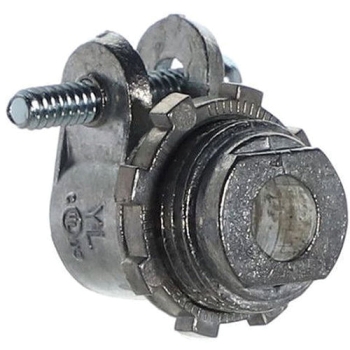 Devco PI322 Straight Connector, 3/8 in Inside Diameter, Metal, 1/2 in Knockout, Connector Function Type