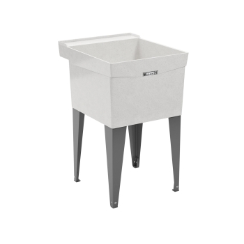 ELM® DURASTONE® UTILATUB® 18F Laundry Tub, Fiberglass, 24 in Length, 20 in Width, 14-3/8 in Depth, 18 gal Capacity