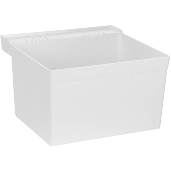 FIAT™ L1 Laundry Tub With Hanger, Molded Stone, 23 in Length, 22 in Width, White