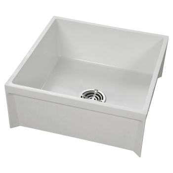 FIAT™ MSB2424 Mop Service Basin, Molded Stone, 24 in Length, 24 in Width, White