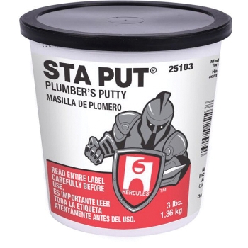 HERCULES® 25103 Plumber's Putty, Applicable Materials: Basin Cocks, Faucets, Fixtures, Plugs or Sink Frames, Strainers