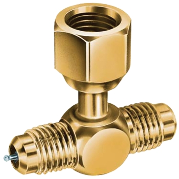 JB Industries A31854 Tee, Tee Fitting, Connection Size 1: 1/4 in, Connection Size 2: 1/4 in, Brass, 3 in Length
