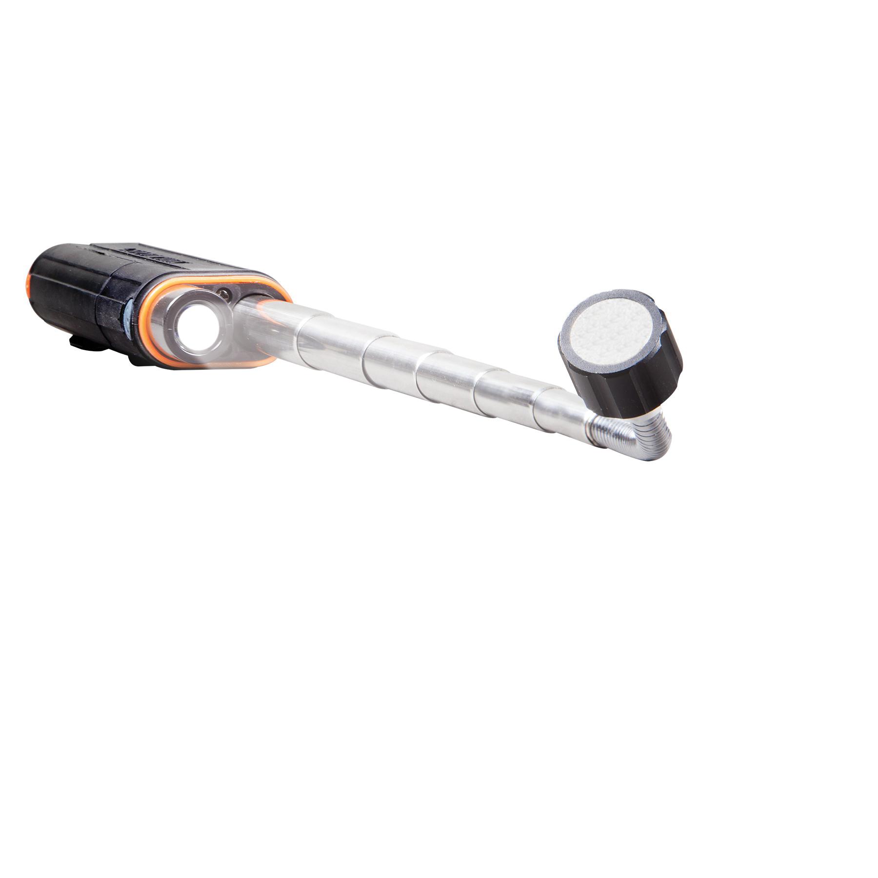 KLEIN TOOLS® 56027 Telescoping Magnetic LED Light and Pick-Up Tool, 27.813 in OAL, 2 lb Max Magnetic Pull