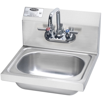 Krowne® HS-2L Hand Sink, 1-1/2 in Drain, 10 in Basin Length, 14 in Basin Width, 13 in Length, 17-1/4 in Width