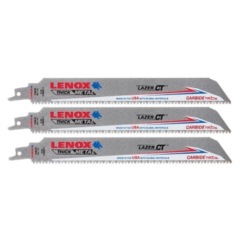 LENOX® Lazer CT™ 2014224 Reciprocating Saw Blade, 0.05 in Thickness, 8 TPI Teeth Per Inch, 72 Teeth, Bi-Metal