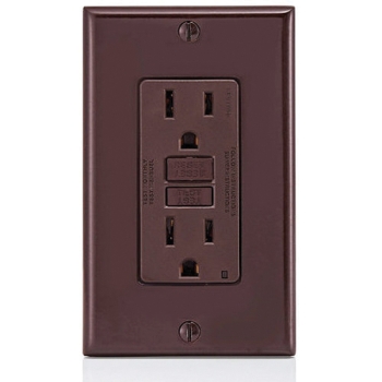 Leviton® GFNT1 Non-Tamper-Resistant Slim GFCI Outlet With LED Indicator Light, 15 A, 125 V, NEMA 5-15R NEMA Rating