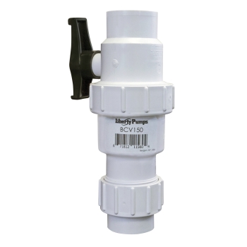 Liberty Pumps® BCV150 Combination Ball/Check Valve, 1-1/2 in Inlet Connection, PVC, 125 psi Maximum Working Pressure