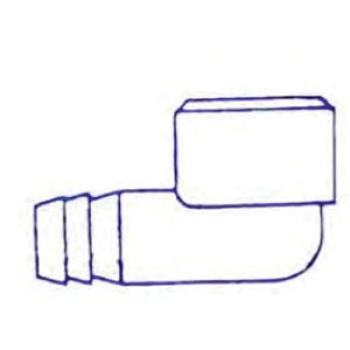 MA-LINE MA-22114 90 deg Elbow, Elbow Fitting, Connection Size 1: 3/8 in, Connection Type 1: Barbed, 90 deg Angle