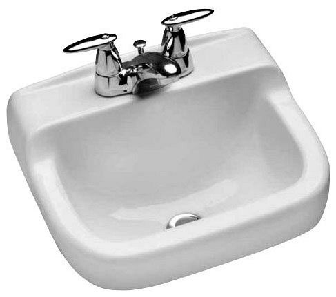 Mansfield 161310001 1613NS-4 White 16X13 Wall Hung Lav