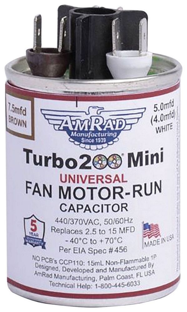 AMRAD M12100 Turbo Mini Round 2.5 to 12.5MFD 370/440V Capacitor