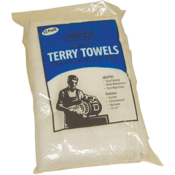 Mars® M79025 Terry Towel, White, Cotton, 15 in Length, 9.3 in Width