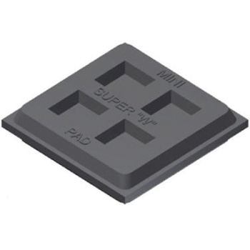 Mason Industries R2X2MSW Waffle Pad, 180 lb Load, 3/8 in Height, 2 in Width, 2 in Depth, Natural Rubber