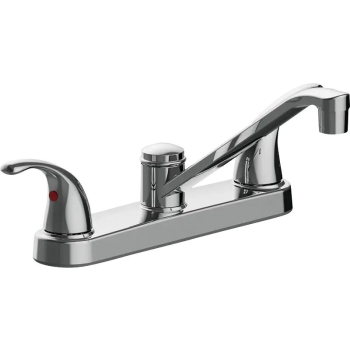 Matco-Norca™ LV-200C Kitchen Faucet, 2 Handles, 3 Holes, 1.5 gpm Flow Rate, Chrome, 7-1/4 in Spout Reach, 8-3/4 in Depth