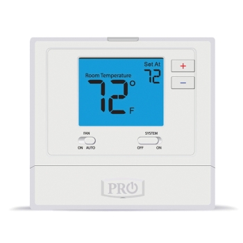 PRO1® T771 Non-Programmable Thermostat, 1H/1C Stages, Battery, Hardwired Power Source, 4.4 in Height, 4.7 in Width