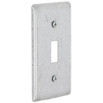 RACO® 865 Handy Box Cover, Steel, 1 Gangs, 4 in Height, 2 in Width, Gray, Cover Function Type, Galvanized