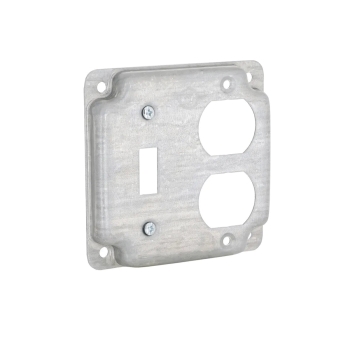 RACO® 906C Exposed Work Square Box Cover, Steel, 6.5 cu-in Capacity, 4 in Height, 4 in Width, Cover Function Type