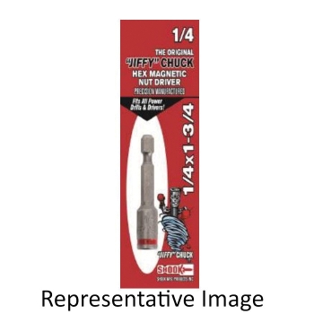 SHOOK 10068 Magnetic Jiffy Chuck, 1/4 in Drive, Hex Drive, 1/4 in Shank, Hex Shank, 6 in Overall Length