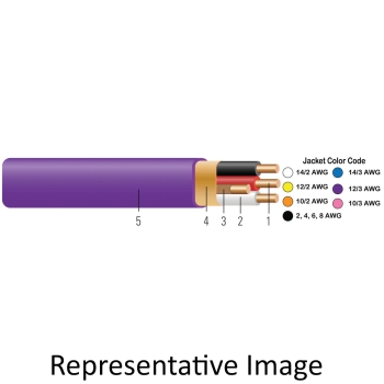 Southwire® SIMpull® 28827455 NM-B Cable With Ground, 14 AWG Wire, 2 Conductors, 250 ft Length, 600 V, Copper Conductor