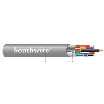 Southwire® A50039-1AA Mini-Split Cable, 16 AWG Wire, 2 Conductors, 50 ft Length, Shielded: Yes, 300 V, Copper Conductor