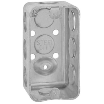 Steel City® 583611/2 Utility Box, Steel, 1 Gangs, 10 Knockouts, 1 Outlets, 13 cu-in Capacity, 4 in Height, Silver