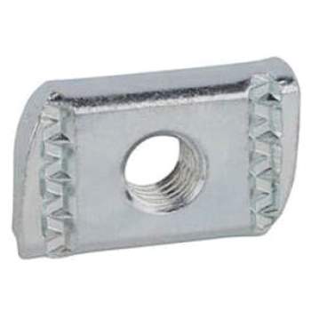 Superstrut® AB1003/8 Universal Springless Channel Nut, Steel, Electro-Galvanized/Silver Galvanized, 3/8-16 Thread