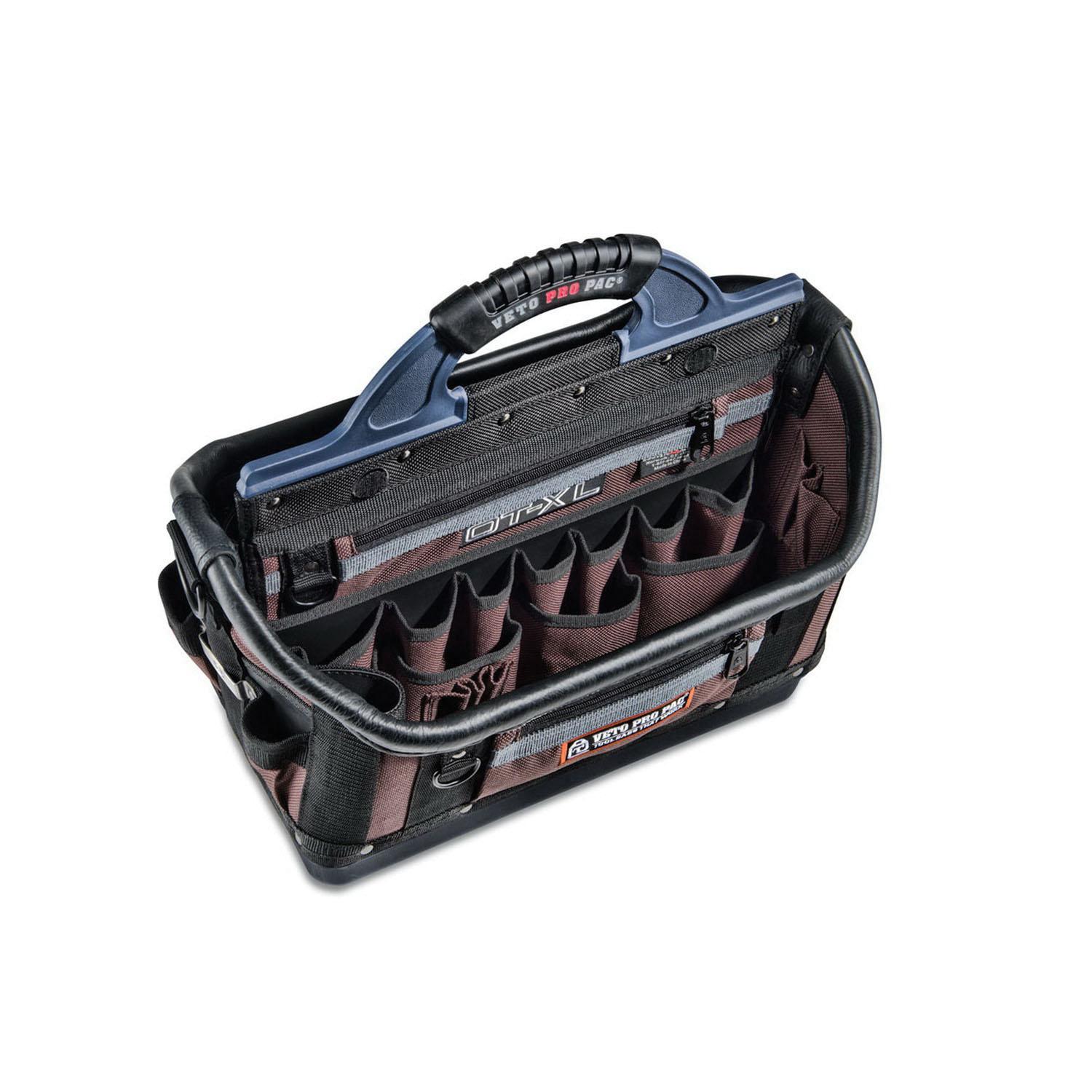 VETO PRO PAC® Contractor Series OT-XL Contractor Tool Bag, 9-1/2 in W, 17 in H, (40) Open, (4) Zippered-Pocket
