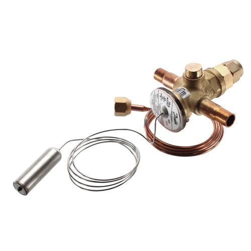 Danfoss 067L5856 Thermostatic Expansion Valve With Check Valve, 3/8 in, ODF Solder, R-22, R-407C Refrigerant, Brass