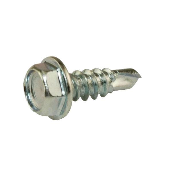 DiversiTech® 6953CX Self-Drilling Screw, #10 Thread, Hex Washer Head, 5/16 in Drive, Steel, Zinc-Plated