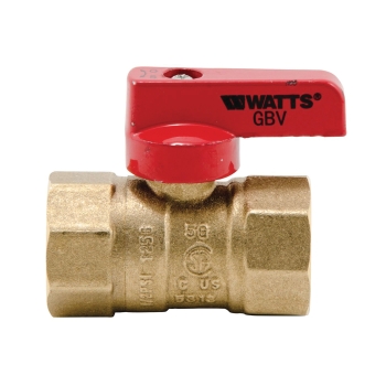 WATTS® 0545005 2-Piece Ball Valve, Ball Valve, 3/4 in Nominal, Connection Size 1: 3/4 in, Connection Type 1: FNPT