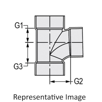 WOLVERINE BRASS® 400 DWV Sanitary Tee, Tee Fitting, Connection Size 1: 2 in, Connection Type 1: Hub, White