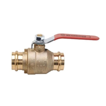 WOLVERINE BRASS® 56273NL Ball Valve, Ball Valve, 1-1/4 in Nominal, 1-1/4 in Connection Size 1, Connection Type 1: Press