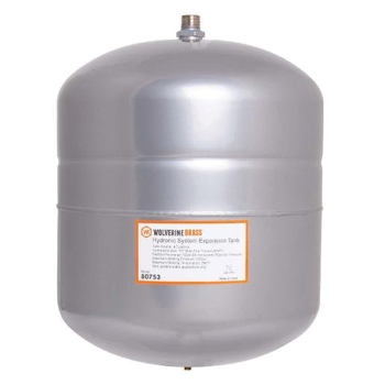 WOLVERINE BRASS® 80753 Hydronic Expansion Tank, Hot Water Storage Tank, 4.5 gal Capacity, 1/2 in Connection, Steel Body