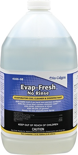 Nu-Calgon 4166-08 Evap-Fresh No-Rinse Disinfectant Coil Cleaner - 1 Gal