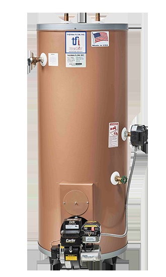 Therma-Flow E50-GL Glass-Lined Oil-Fired Water Heater Tank - 50 Gal, Rear Flue