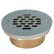 AB&A™ 67177 Shower Drain, For Pipe Size: 2 in, Caulk Outlet Connection, Bronze Body, Stainless Steel Grate, Round