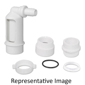 AMERIGAP ET117-008 Drain Line Air Gap, 1/2 in Inlet Connection, Barbed Inlet Connection, 1-1/2 in Outlet Connection, PVC