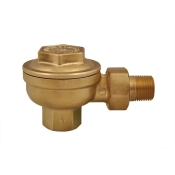 Barnes & Jones® 122A Angled Thermostatic Steam Trap, 1/2 in, Brass, MNPT x FNPT Connection Type, 2-1/2 in Height