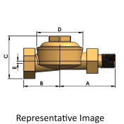 Barnes & Jones® 134S Straight Thermostatic Steam Trap, 3/4 in, Brass, MNPT x FNPT Connection Type, 2-7/8 in Height