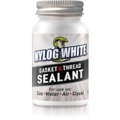 Big Blu Nylog White RT202W Gasket and Thread Sealant, 4 oz Net Content, Brush Top Container, Translucent White