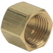 BrassCraft® 61-4 Compression Nut, Nut Fitting, Connection Size 1: 1/4 in, Connection Type 1: OD Tube, Brass