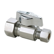 BrassCraft® KTCR14XC 1/4-Turn Straight Stop, 1/2 in Inlet Connection, Compression Inlet Connection, Straight Valve